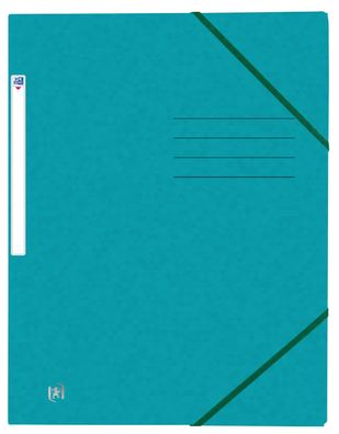 Oxford 400116326 Eckspannmappe TOP FILE+ - A4, 390 g/qm, Karton, Gummizug, aqua