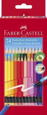 Faber-Castell 116625 Buntstifte radierbar 24er Kartonetui