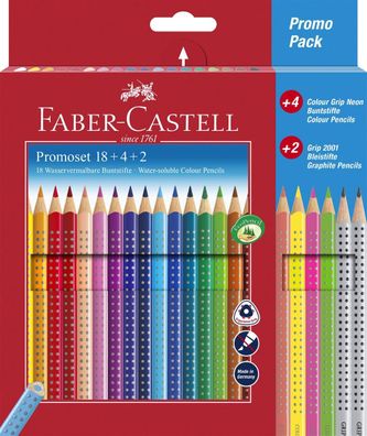 Faber-Castell 201540 Dreikant-Buntstifte Colour GRIP Promoetui