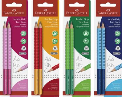 Faber-Castell 111993 Bleistift Jumbo GRIP TWO TONE Blisterkarte(P)