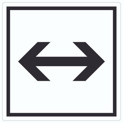 Richtungspfeil rechts links Aufkleber Quadrat schwarz weiss Pfeil