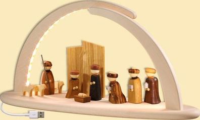 Schwibbogen Christi Geburt mit LED Beleuchtung HxBxT = 21x42x13cm NEU Lichterbog