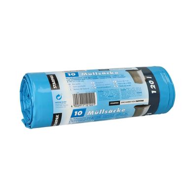 Starpak 12122 Müllsäcke - 120 L, LDPE, blau, 10 Stück