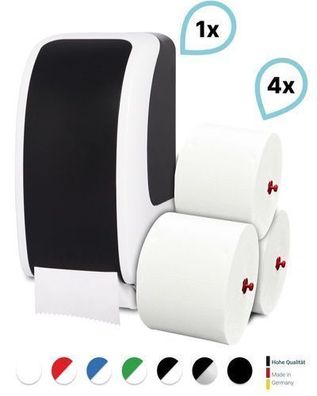 SET: 1x Toilettenpapierspender Doppelrollen Blanc Cosmos verschied. Farben + 4 Toilet