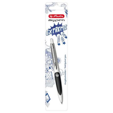 herlitz 50028306 Druckkugelschreiber my. pen weiß/schwarz(T)