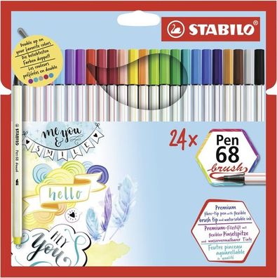 Stabilo 568/24-211 Stabilo Pinselstift Pen 68 brush, 24er Karton-Etui