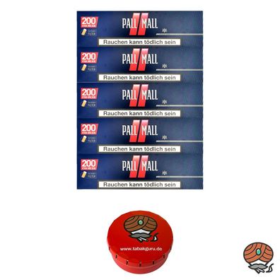 5 Pack Pall Mall Red Xtra Filterhülsen + Taschenaschenbecher