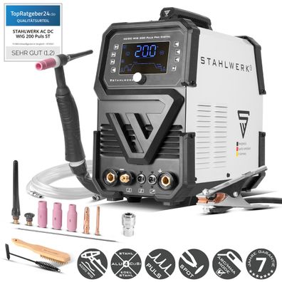Stahlwerk Schutzgas Schweißgerät AC/DC WIG 200 Puls Pro Digital Spot 200 A