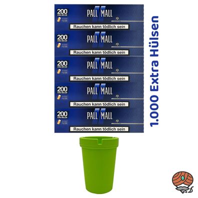 5 Pack Pall Mall Blue Xtra Filterhülsen + Autoaschenbecher
