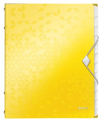 LEITZ 4634-00-16 LEITZ Ordnungsmappe WOW, DIN A4, PP, 12 Fächer, elb-metallic