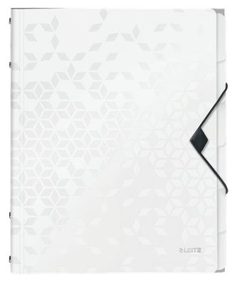 LEITZ 4633-00-01 LEITZ Ordnungsmappe WOW, DIN A4, PP, 6 Fächer, weiß-metallic