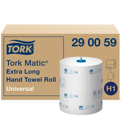 Tork® 290059 Matic® Rollenhandtuch für System H1 - 6 Rollen 21 cm x 280 m, weiß, 1-la
