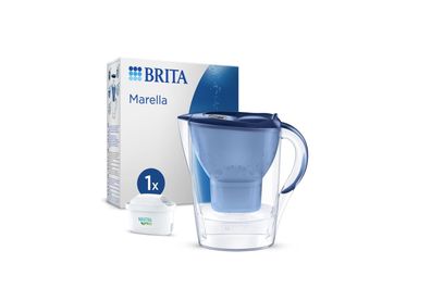 BRITA Marella Cool Wasserfilterkanne 2,4L + 1 Maxtra Pro All-in-1 Wasserfilter blau