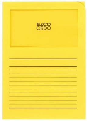 Elco 73695.72 Sichtmappen Ordo classico - gelb, 120g, 10 Stück, Sichtfenster und Lini