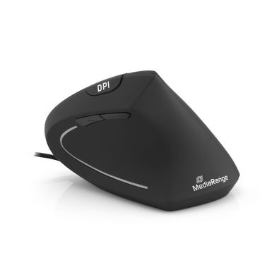 MediaRange MROS230 Maus MROS230 - ergonomisch, 6 Tasten, optisch, kabelgebunden, schw