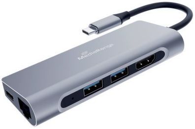 MediaRange MRCS510 USB-Hub 1:6 silber