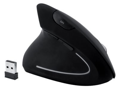 MediaRange MROS233 Maus MROS232 - ergonomisch, 6 Tasten, optisch, kabellos, schwarz