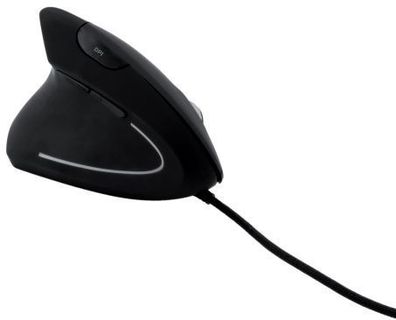 MediaRange MROS231 Maus - ergonomisch, 6 Tasten, optisch, kabelgebunden, schwarz