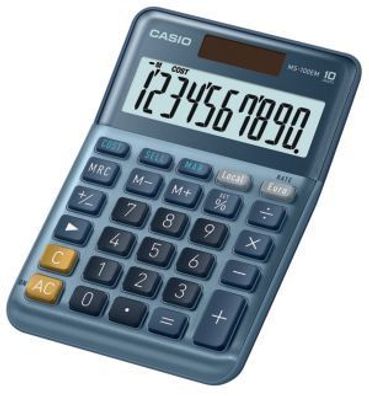 Casio® MS-100EM Tischrechner MS-100EM - Solar-/Batteriebetrieb, 10stellig, LC-Display
