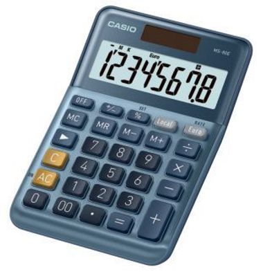 Casio® MS-80E Tischrechner MS-80E - Solar-/Batteriebetrieb, 8stellig, LC-Display, sil