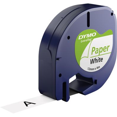 Dymo S0721510 Letratag Band Papier weiß 12 mm x 4 m