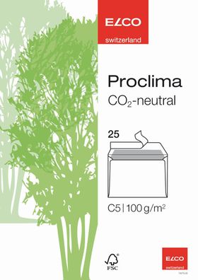 Elco 74270.20 Briefhülle Proclima - C5, hochweiß, Haftklebung, 100 g/qm, 25 Stück Box