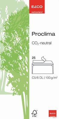 Elco 74262.20 Briefhülle Proclima - C5/6 DIN lang, hochweiß, Haftklebung, 100 g/qm,
