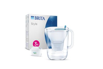 BRITA Style Cool Wasserfilterkanne blau + 3 x Maxtra Pro All-in-1