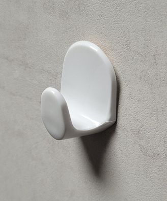 Uno 3x Einzelhaken Weiss Handtuchhaken selbsklebend Kunststoff "ProduktEconomy"