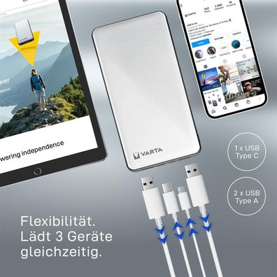 Varta 57978 101 111 Ladestation Power Bank Energy 20.000mAh weiß