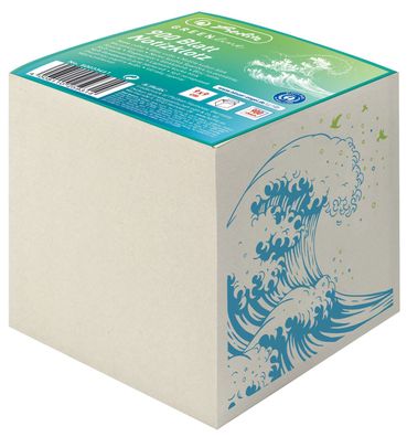 herlitz 50033461 herlitz Zettelklotz GREENline, 90 x 90 mm, grau, 80 g/qm