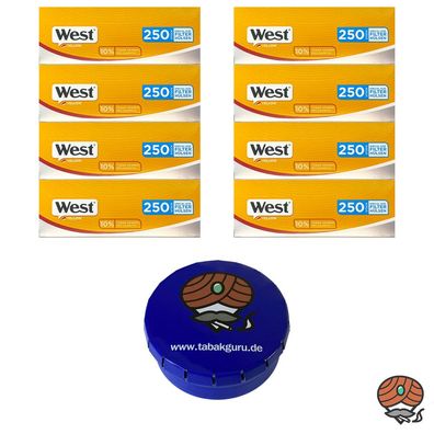 2000 West Yellow Extra Filterhülsen + Taschenascher