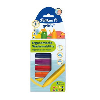 Pelikan 700832 8 griffix® Wachsmalstifte farbsortiert(T)