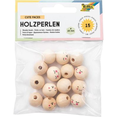 folia 22981 Bastelset Holzperlen Gesicht(T)