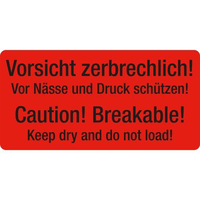 Eichner 9220-00081-003 250 Eichner Warnetiketten rot &raquo Vorsicht zerbrechlich! Vo