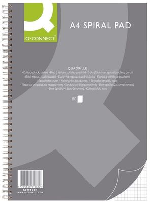 Q-Connect® KF01981 Collegeblock - A4, 80 Blatt, 70 g/qm, kariert