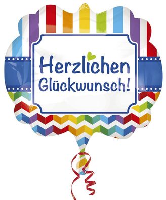 amscan® 3583201 Folienballon Herzlichen Glückwunsch - 63 x 55 cm