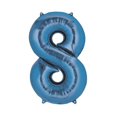 amscan® 2829401 Folienballon XXL Zahl 8 - blau