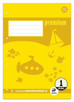 Staufen® 734044201 Arbeitsblätterblock Premium LIN 1 - A4, 80 g/qm, 50 Blatt, beidsei