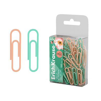 Büroklammern 28mm Bloom kratzfrei & rostfrei 100 Stück Mint / Beige