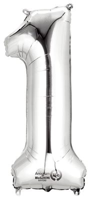 amscan® 9906286 Folienballon Zahl 1 - silber