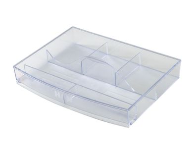 HAN 1016-23 Schubladeneinsatz mit 6 Fächern und Griff - transparent-glasklar