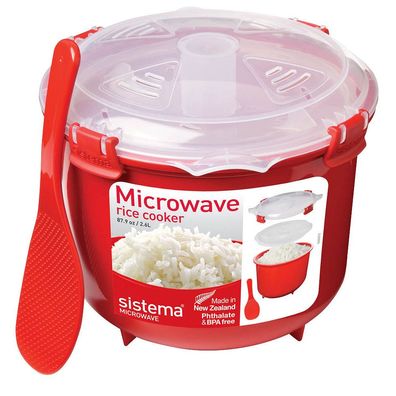 sistema® SI1110 Mikrowellen-Reiskocher Reiskocher 16,1 cm hoch rot 2,6 l