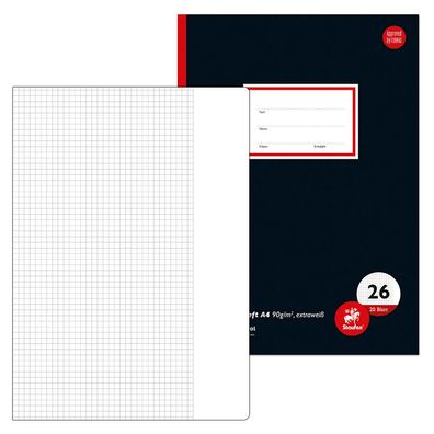 Staufen® 734012226 Schulheft Oberschule Lineatur 26 kariert DIN A4 Außenrand, 20 Blat