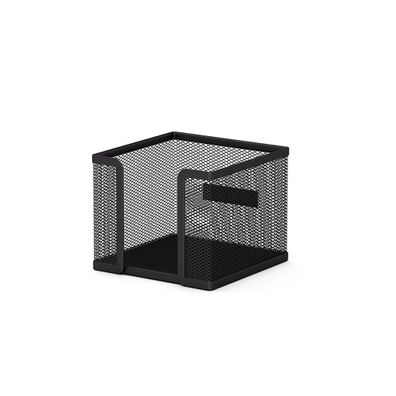 Zettelbox Metall 10x10x8cm für Notizblock Schwarz