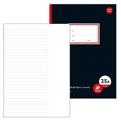 Staufen® 734012200 Schulheft Oberschule 9,0 cm Rand Lineatur 25a liniert DIN A4 Außen