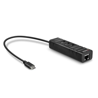 Lindy 43249 Lindy USB 3.1 Hub & Gigabit Ethernet Adapter USB Typ C