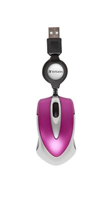 Verbatim 49021 Go Mini Optical Travel Mouse Hot Pink