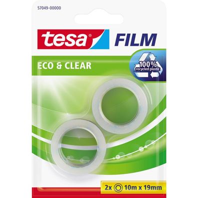 Tesa 57049-00000-13 tesafilm eco&clear Rolle 10m 19mm Blister 2St
