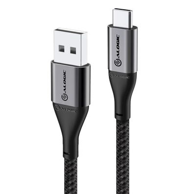 Alogic ULCA2030-SGR Alogic USB Kabel USB 2.0 to USB-A 3A/480Mbps 0.3m grau